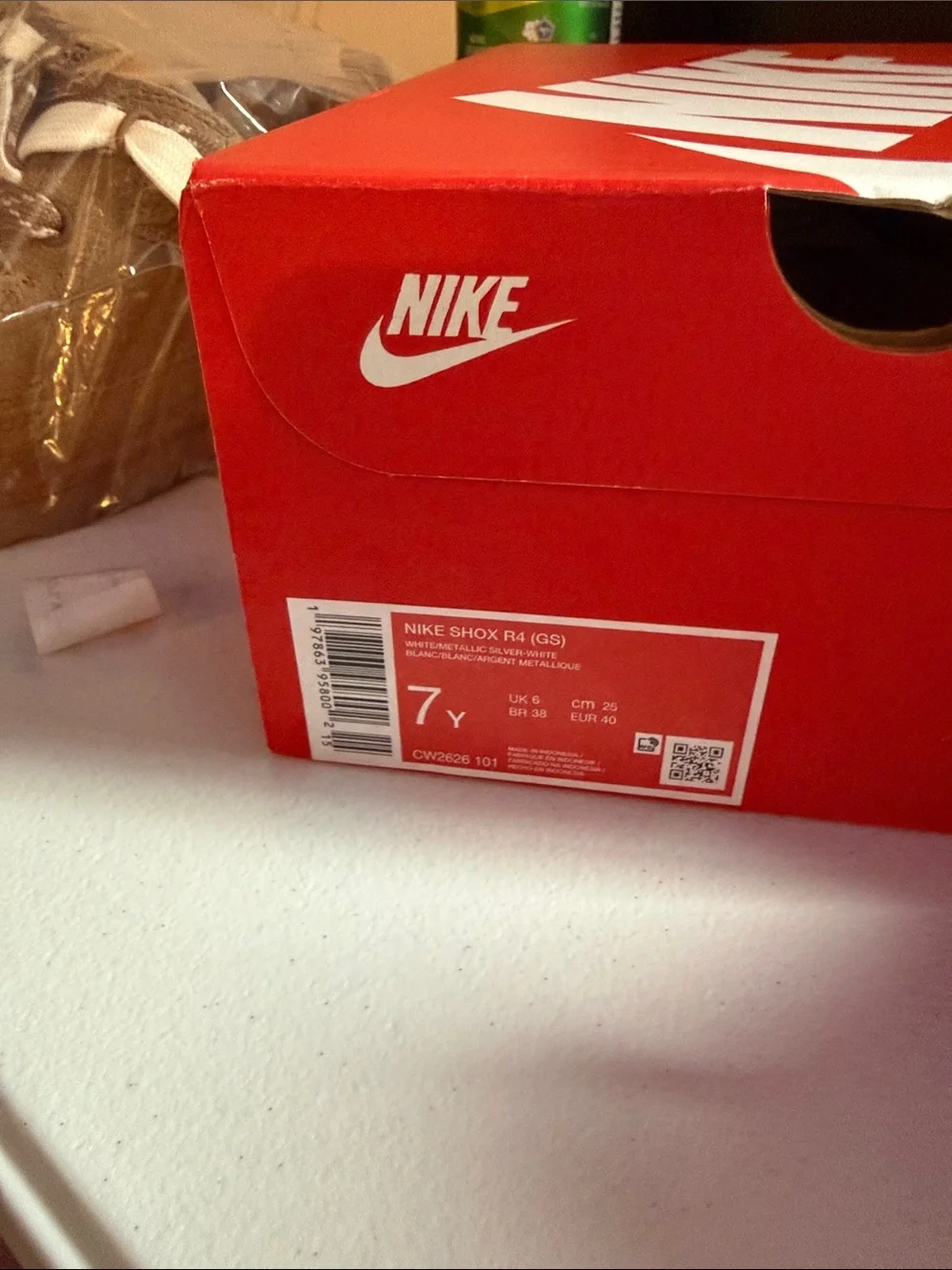 Nike White and Silver Women's Athletic Sneakers